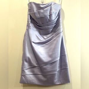 David's Bridal Strapless Light Purple Dress